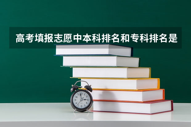 高考填报志愿中本科排名和专科排名是什么意思？比如说我本科排名12万