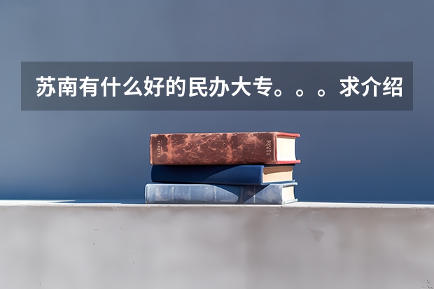 苏南有什么好的民办大专。。。求介绍，急。。。