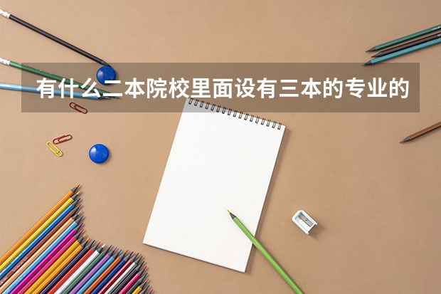 有什么二本院校里面设有三本的专业的?急!!!我是广西考生