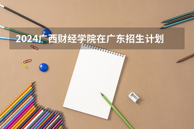 2024广西财经学院在广东招生计划 招多少人