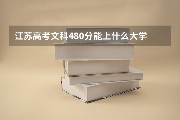 江苏高考文科480分能上什么大学