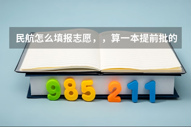民航怎么填报志愿，，算一本提前批的吗？？