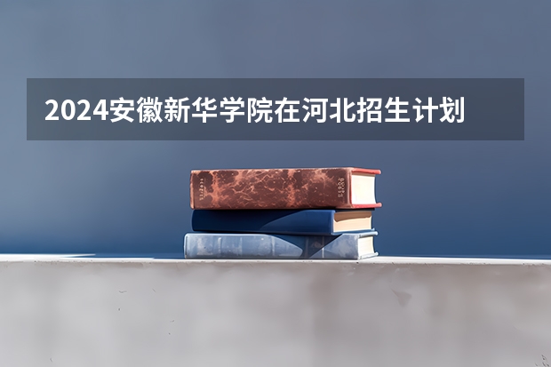 2024安徽新华学院在河北招生计划 招多少人