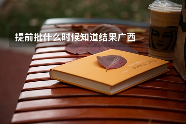 提前批什么时候知道结果广西