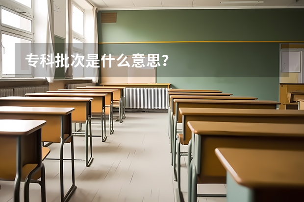 专科批次是什么意思？