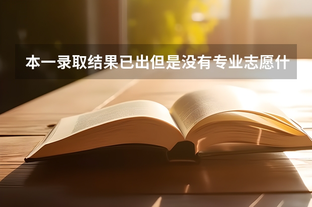 本一录取结果已出但是没有专业志愿什么时候能看到