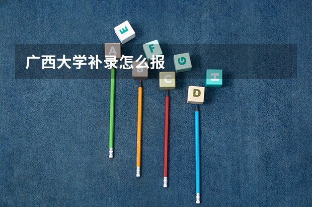 广西大学补录怎么报