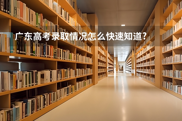 广东高考录取情况怎么快速知道?