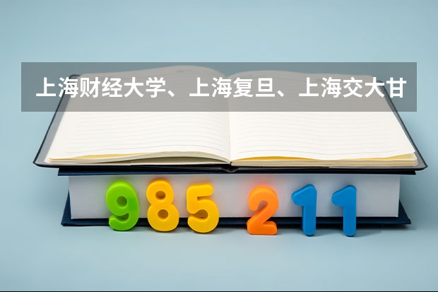 上海财经大学、上海复旦、上海交大甘肃招生分数线各是多少？