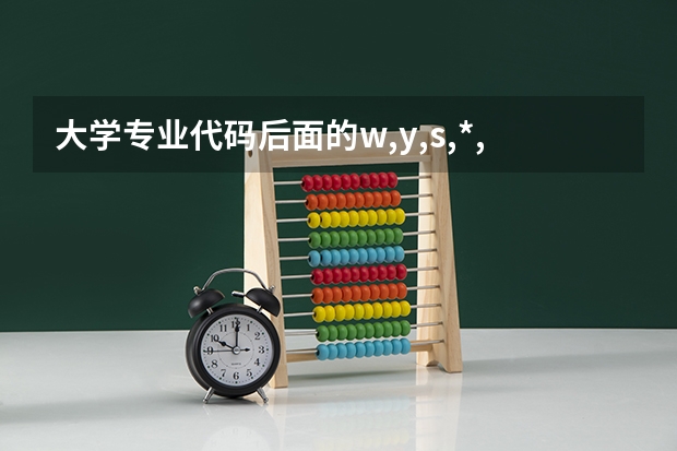 大学专业代码后面的w,y,s,*,H是什么意思