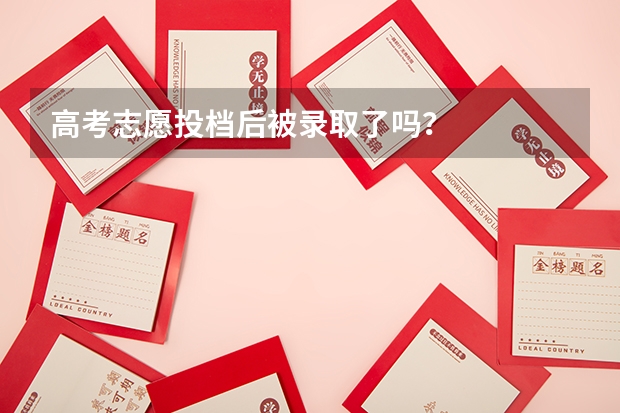 高考志愿投档后被录取了吗？