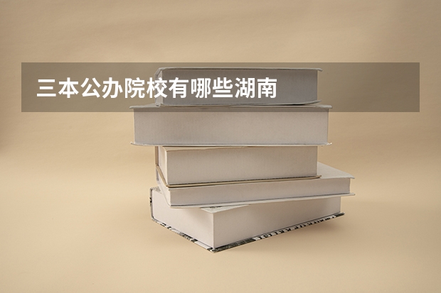 三本公办院校有哪些湖南