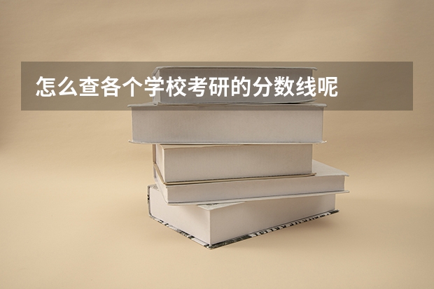 怎么查各个学校考研的分数线呢
