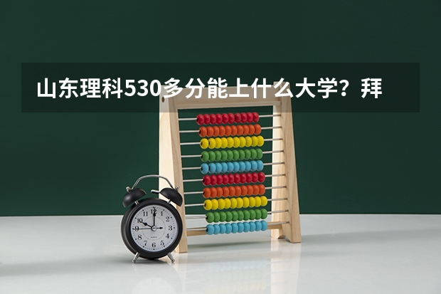 山东理科530多分能上什么大学？拜托各位了 3Q