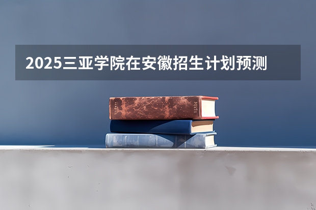 2025三亚学院在安徽招生计划预测 大概招多少人