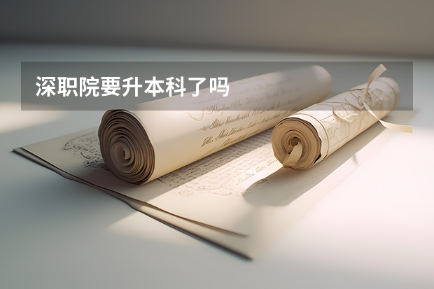 深职院要升本科了吗