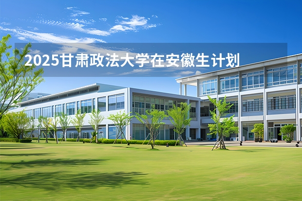 2025甘肃政法大学在安徽生计划 大概招多少人