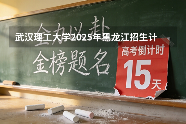 武汉理工大学2025年黑龙江招生计划总览（2026高考志愿参考）