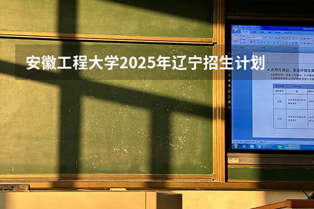 安徽工程大学2025年辽宁招生计划总览（2026高考志愿参考）