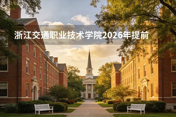 浙江交通职业技术学院2026年提前招生465人，空中乘务等专业有体检视力要求