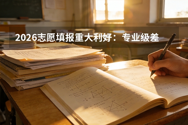 2026志愿填报重大利好：专业级差全面取消，分数优先录取