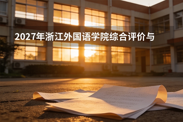 2027年浙江外国语学院综合评价与面试内容，特殊类型招生备考