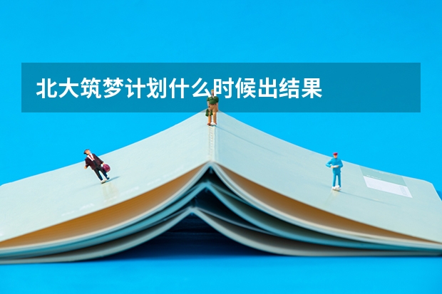 北大筑梦计划什么时候出结果